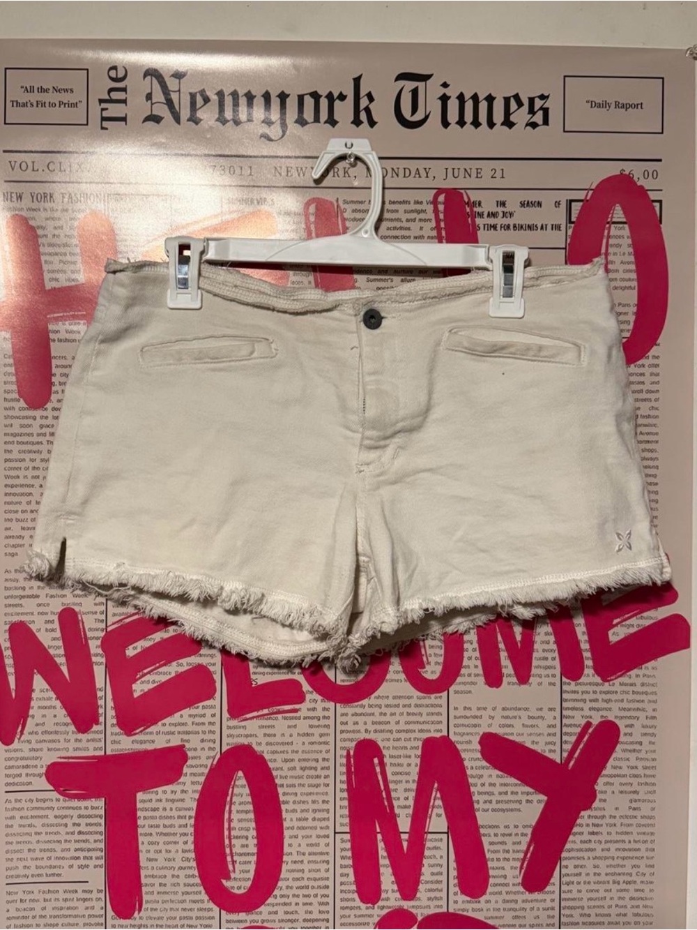 Y2K Rusty White Denim Cut off Shorts